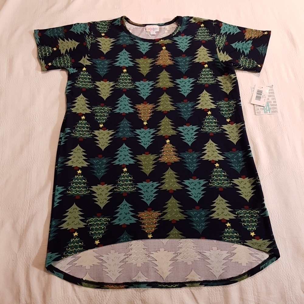 Lularoe tree Gracie shirt girls size 14 holiday wear